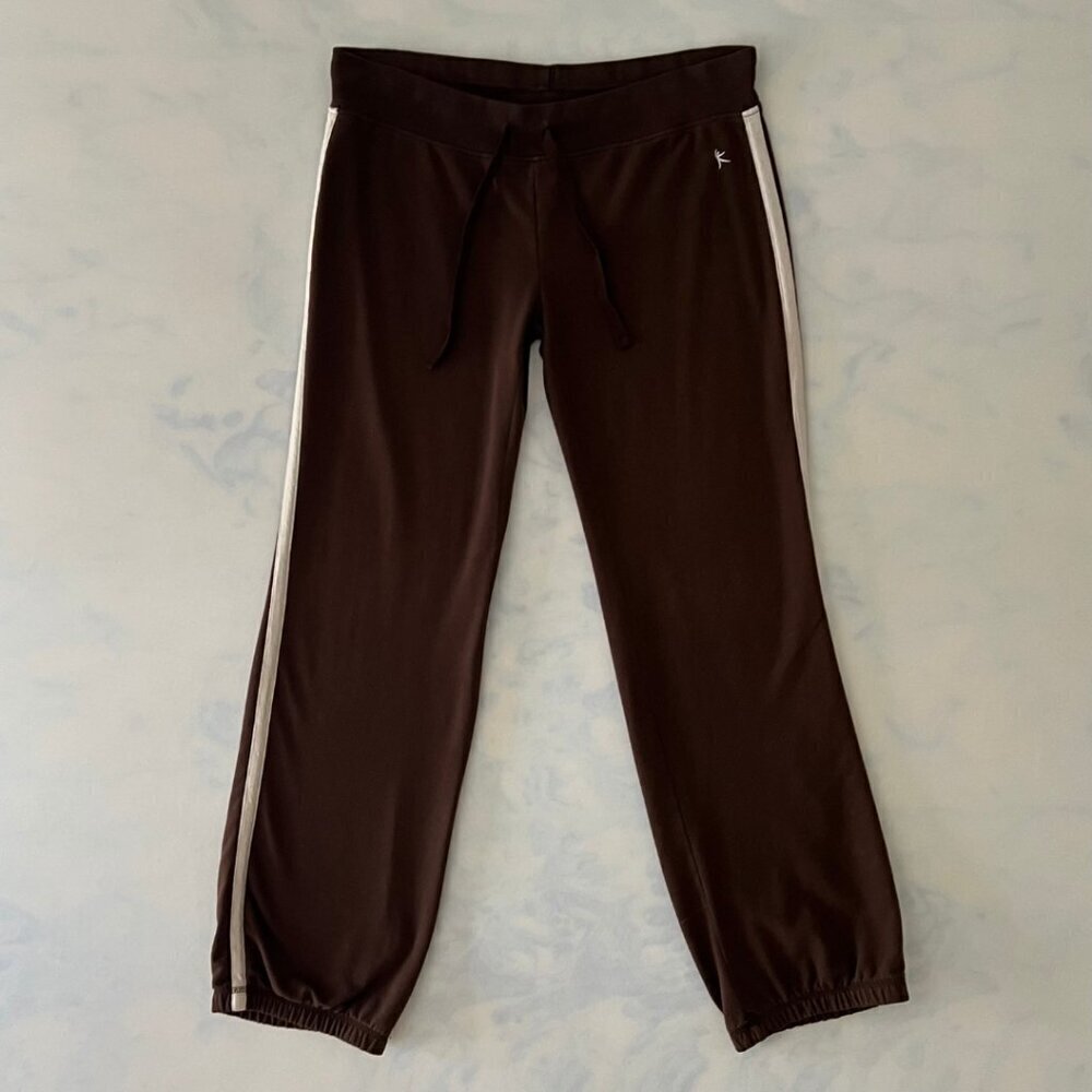 Danskin Brown with White Side Stripe Jogger Sweatpants